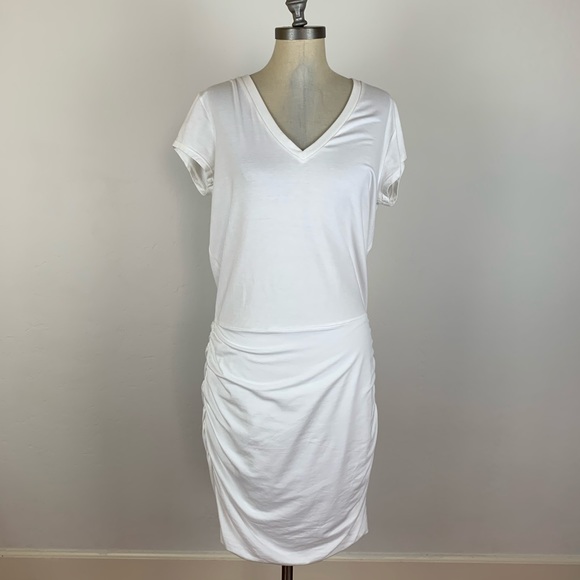 Athleta Dresses & Skirts - Athleta White Ruched Maxi Dress